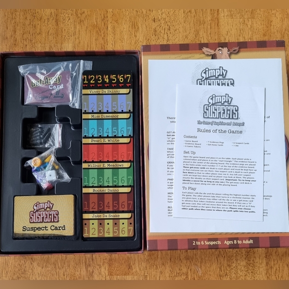 Simply Suspects Board Game. The Game of Suspicion and Betrayal! - Picture 4 of 6